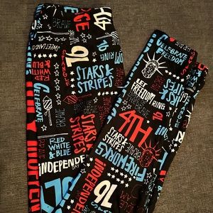 Tween 4th of July LuLaRoe leggings.